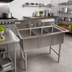 Thumbnail image #2 for Klinger's Trading Economy 41-Inch Three-Compartment Stainless Steel Sink Without Drainboards