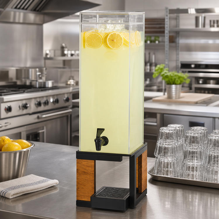 Product image #2 for Sierra 3-Gallon Square Ice Beverage Dispenser with Chamber and Drip Tray