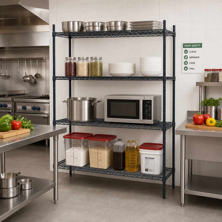 Product image #2 for Mixrite 72-Inch x 24-Inch 4-Shelf Epoxy Wire Shelving Unit