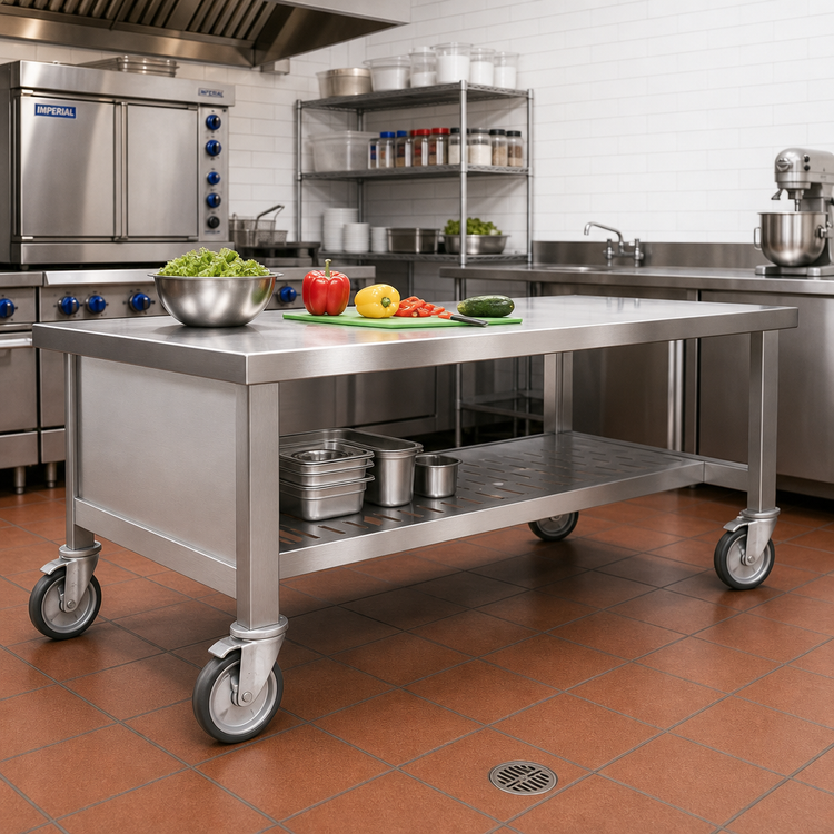 Product image #2 for Eagle Director's Choice 64-Inch Louvered Removable Undershelf, 304 Stainless Steel
