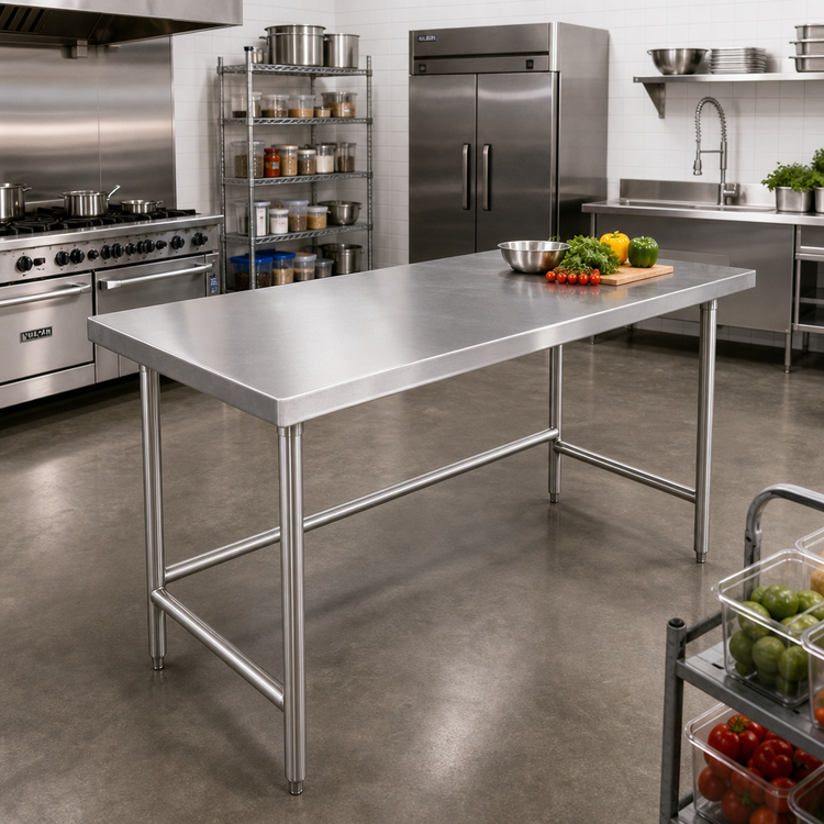 Product image #2 for Advance Tabco Stainless Steel Work Table with 14-Gauge 304 Top, 72 x 36 Inches