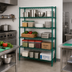 Thumbnail image #2 for 54-Inch W x 14-Inch D x 54-Inch H 5-Shelf Green Epoxy Wire Shelving Starter Kit