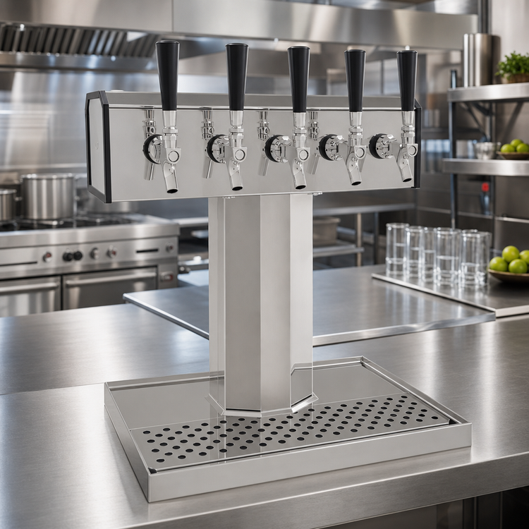 Product image #2 for Glastender Tee Draft 5-Faucet Glycol-Cooled Countertop Dispensing Tower