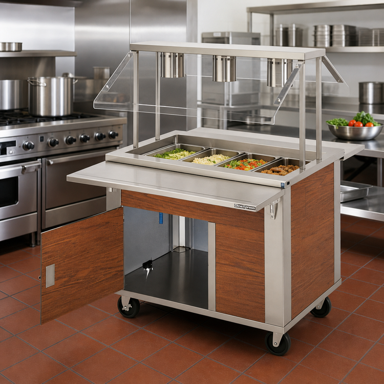 Product image #2 for DineXpress DXP4CM 4-Pan Mechanically Cooled Mobile Cold Food Unit