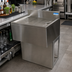 Thumbnail image #2 for BK Resources 30 Inch Wide x 18 Inch Deep Freestanding Underbar Stainless Steel Drain Board with Pedestal Base and Drain