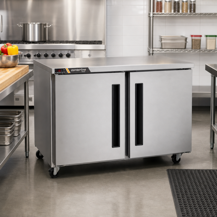 Product image #2 for Centerline 60-Inch Two-Section Undercounter Freezer with Left/Right Hinged Solid Doors