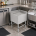 Thumbnail image #2 for John Boos Slim-Line Freestanding Underbar Corner Drainboard, 18 x 18 Inches, Stainless Steel, 3-Inch Backsplash
