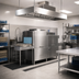 Thumbnail image #3 for Avtec SimpleSpec Type II Ceiling-Mounted Dishwasher Canopy Hood with Exhaust Collar, 84 x 48 x 24 Inches, Fits 66-Inch Conveyor Dish Machines