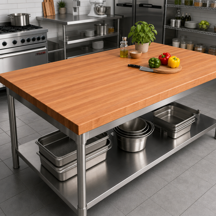 Product image #2 for Boos Block American Cherry Edge Grain Kitchen Countertop, 96 x 48 x 2-1/4 Inches, Penetrating Oil Finish