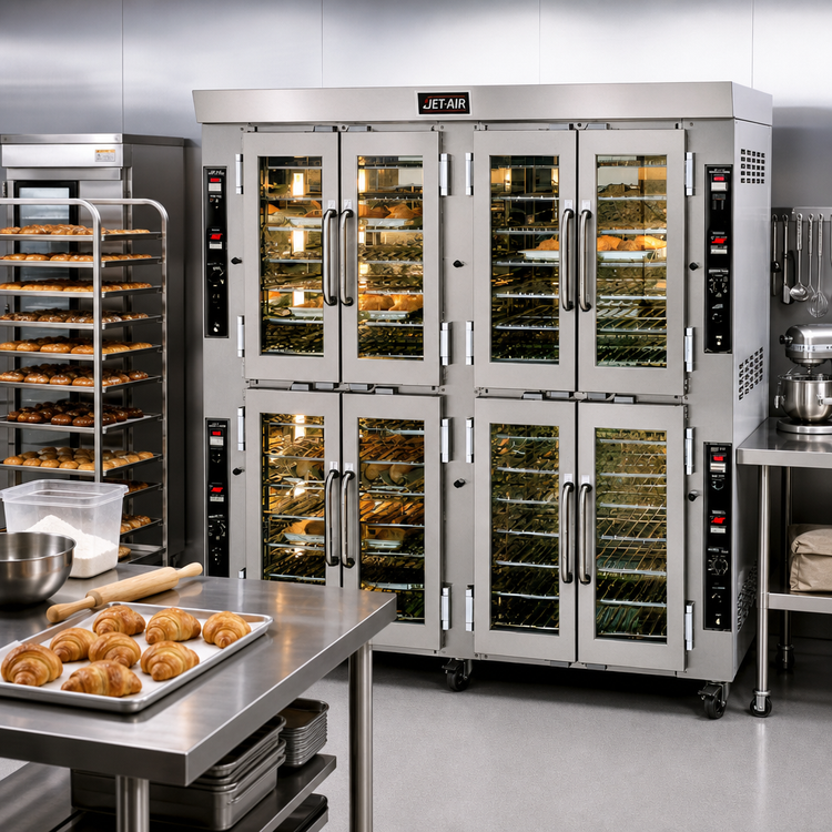 Product image #2 for Jet-Air JA28G Gas 4-Deck Floor Model Bakery Convection Oven with Steam Injection, 28 Pan Capacity