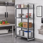 Thumbnail image #2 for Cambro Camshelving® Elements EXU183072VS4480 Stationary 4-Tier Polymer Shelving Unit, 18 x 30 x 72 Inches, 3 Vented/1 Solid, Gray