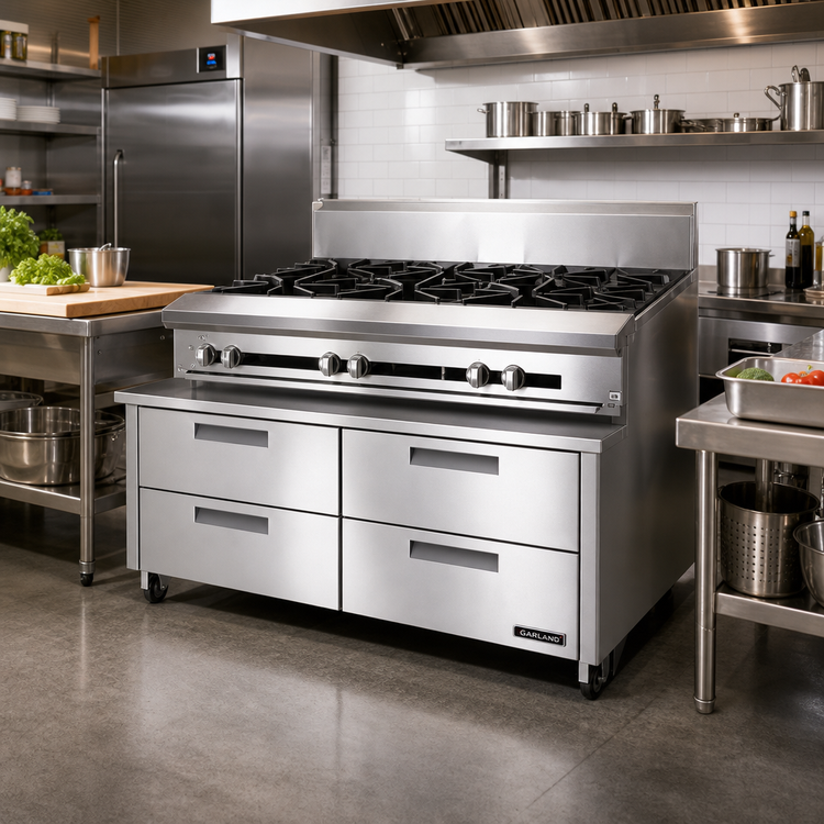 Product image #2 for Garland Polar Cuisine 66-Inch Two-Section Remote Freezer Base with Four 27-Inch Drawers