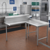 Thumbnail image #2 for Advance Tabco L-Shaped Island-Clean Right-Hand Dish Table, 83 Inch, 14 Gauge 304 Stainless Steel