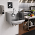 Thumbnail image #2 for Steel Works Stainless Wall-Mount Hand Sink with Gooseneck Faucet, Side Splashes, and Drain Basket