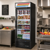 Thumbnail image #2 for True One-Section Glass Door Merchandiser Refrigerator with Health Safety Timer, 5 Shelves, Black Exterior (GDM-26-HST02-HC~TSL01)