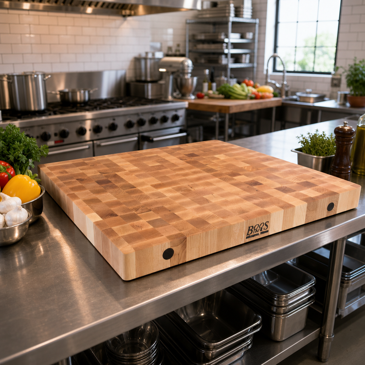 Product image #2 for John Boos Boos Block End Grain Maple Island Countertop with Cream Finish and Beeswax, 36" x 25" x 4" Thick