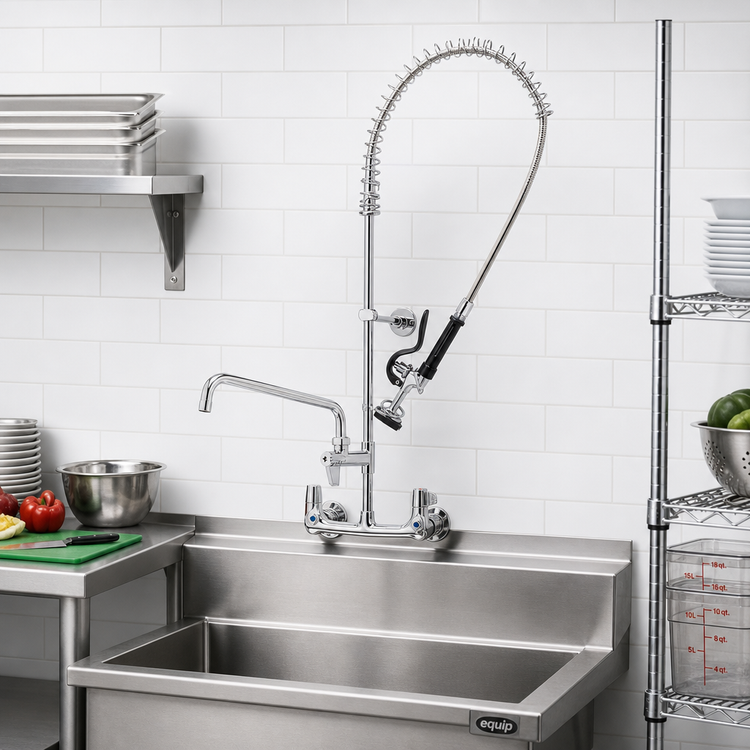 Product image #2 for Equip 8-Inch Wall Mount Pre-Rinse Unit with Add-On Faucet