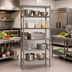Thumbnail image #2 for Eagle Group Valu-Master 5-Tier Wire Shelving Starter Unit, 30W x 21D x 86H, Pewter Gray Epoxy