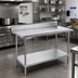 Thumbnail image #2 for Advance Tabco 120-Inch x 36-Inch Stainless Steel Work Table with 5-Inch Backsplash and Galvanized Undershelf