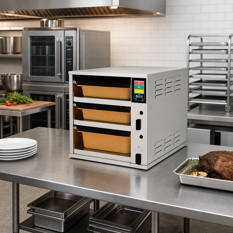Product image #2 for Duke ReadyFlex™ RFHU-31F 3-Compartment Full-Size Hot Holding Cabinet with Touchscreen Control