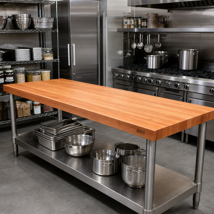 Product image #2 for Boos Block Ultra Premium American Cherry Edge Grain Kitchen Countertop, 132 x 27 x 2-1/4 Inches, Penetrating Oil Finish