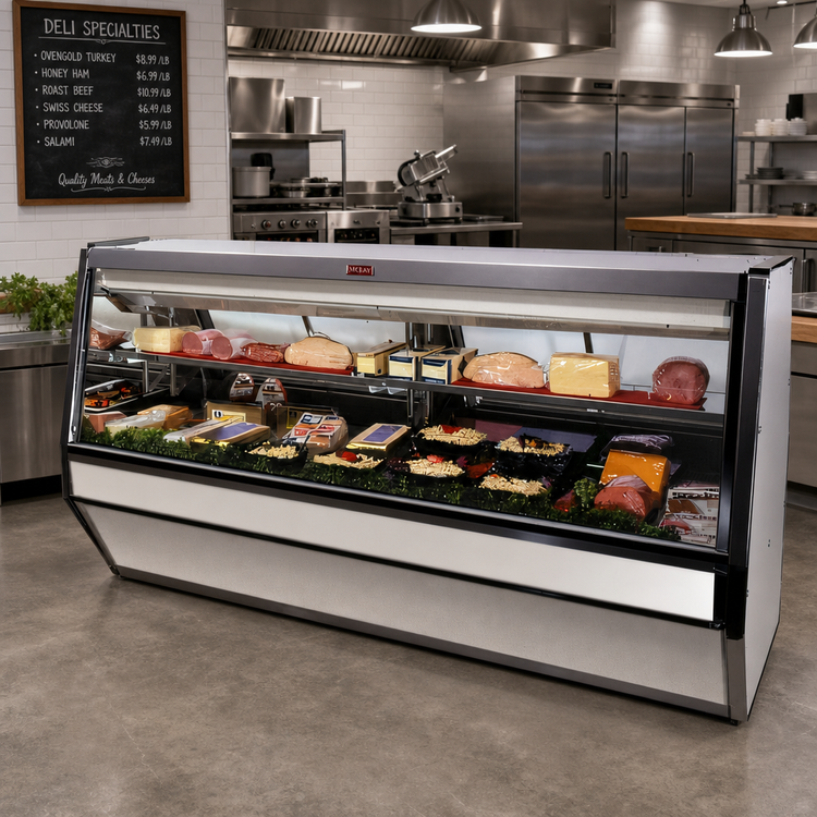 Product image #2 for Howard-McCray 40E Series 148-1/2 Inch Single Duty Deli Meat & Cheese Service Case, Straight Glass, Self-Contained Refrigeration