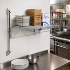 Thumbnail image #2 for Quantum WC14-CB2424C Wall-Mount Cantilever Wire Shelving Unit, Single Shelf, 24 x 24 Inch, Chrome