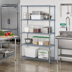 Thumbnail image #2 for Quantum WR74-1854GY 54"W x 18"D x 74"H Stationary Gray Epoxy Wire Shelving Starter Unit, 4 Shelves