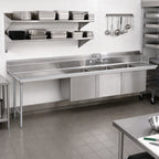 Thumbnail image #2 for Advance Tabco DTC-3-2020-120L 119-Inch 3-Compartment Sink Dishtable with Left Drainboard, 20 x 20 x 14-Inch Bowls, 16-Gauge 304 Stainless Steel