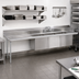 Thumbnail image #2 for Advance Tabco 119-Inch Left Drainboard 3-Compartment Sink Dishtable, 20 x 20 x 14 Bowls