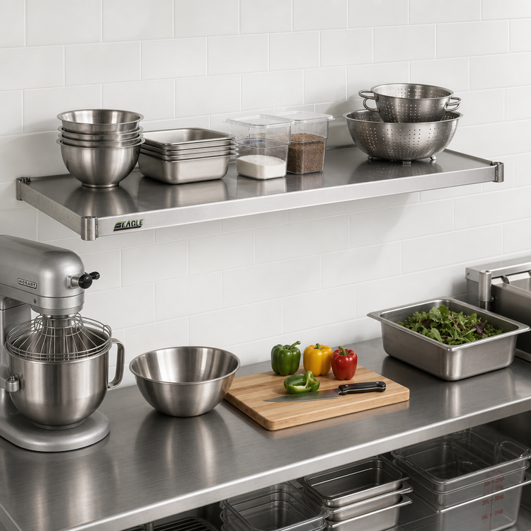 Product image #2 for Eagle Group 60 in. x 21 in. Solid Stainless Steel Shelf with Marine Edge