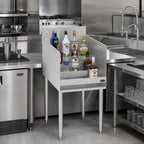 Thumbnail image #2 for Krowne Silver Series 18-18RD 18-Inch 4-Step Freestanding Raised Liquor Display, 304 Stainless Steel, 3-Inch Backsplash