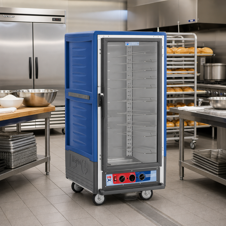 Product image #2 for Metro C5 3 Series 3/4 Height Mobile Moisture Heated Holding & Proofing Cabinet with Blue Insulation Armour and Clear Polycarbonate Door