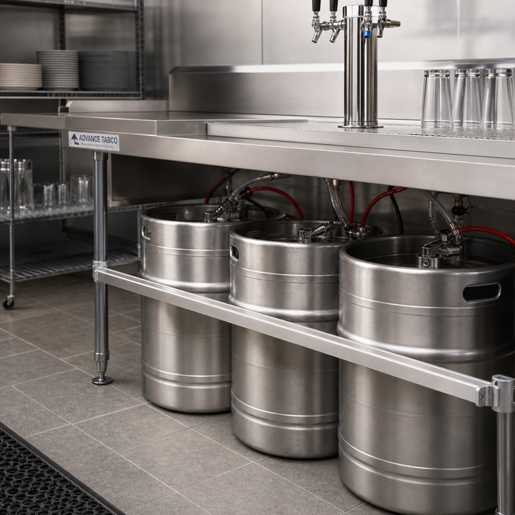 Product image #2 for Advance Tabco 42-Inch Aluminum Rear Keg Rack Strap