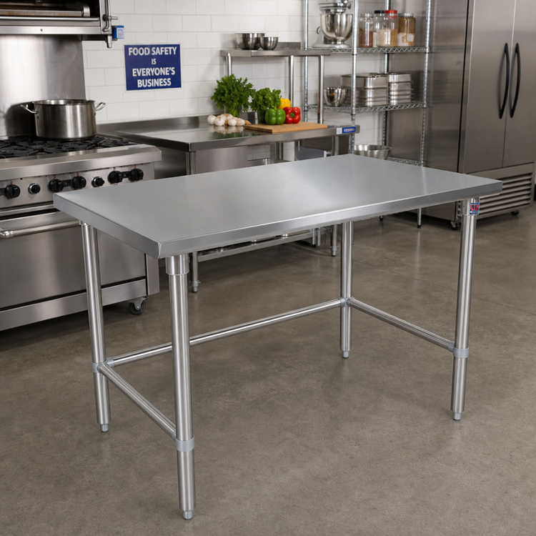 Product image #2 for John Boos Stallion 84-Inch x 30-Inch Stainless Steel Flat-Top Work Table with Safety Edge
