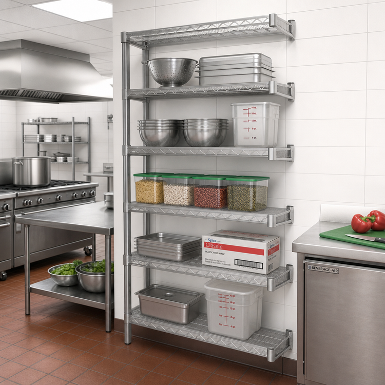 Product image #2 for Eagle Group 5-Tier Add-On Wire Shelving Unit, 30W x 21D x 74H, Stainless Steel Finish