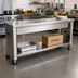 Thumbnail image #2 for DineXpress Mobile Slim-Line Solid Top Serving Counter / Utility Station, 72 x 19 x 36 Inches, Open Stainless Steel Base
