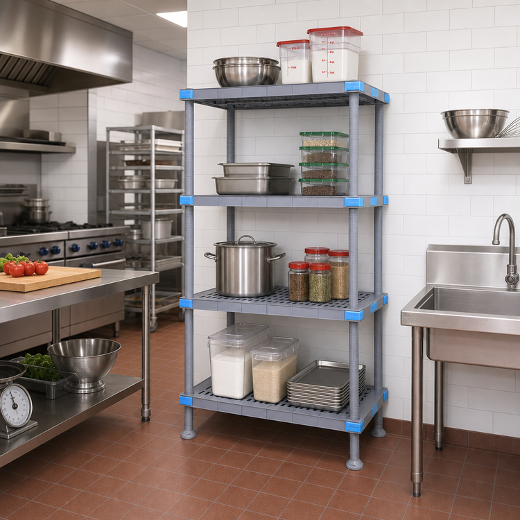 Product image #2 for Millenia 36 Inch Wide x 18 Inch Deep x 62 Inch High Polymer Stationary Starter Shelving Unit with 4 Shelves