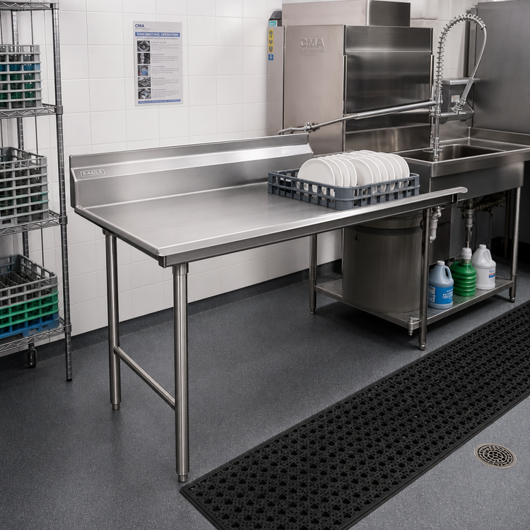 Product image #2 for Eagle Group Spec-Master Clean Straight Dishtable, 30 In. x 30 In., Left-to-Right Operation, 14/304 Stainless Steel Top