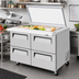 Thumbnail image #2 for Turbo Air Super Deluxe 48-1/4-Inch Two-Section Refrigerated Mega Top Sandwich/Salad Prep Table with Glass Lid and 4 Drawers