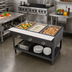 Thumbnail image #3 for BK Resources ST-3 3-Pan Electric Open Well Steam Table with Open Shelf Base and Cutting Board Shelf