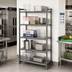 Thumbnail image #2 for Cambro Camshelving Basics Plus 5-Tier Stationary Starter Polymer Shelving Unit, 21 x 30 x 64 Inches, Brushed Graphite