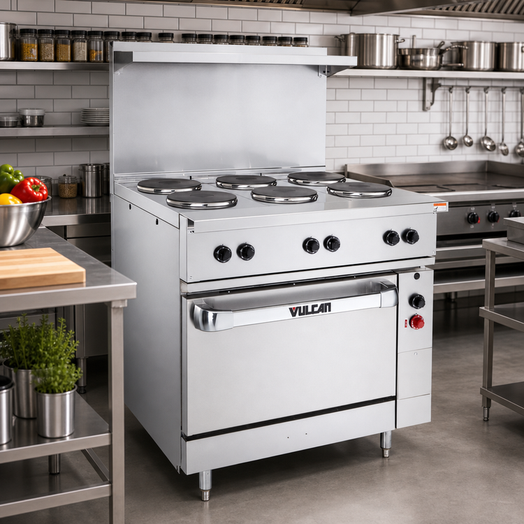 Product image #3 for Vulcan 36-Inch Electric Restaurant Range with Griddle Top and Standard Oversized Oven