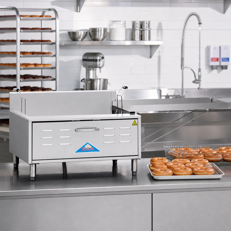 Product image #2 for Comstock-Castle 31.75-Inch Wide Countertop Gas Doughnut Fryer, 30-40 lb. Fat Capacity
