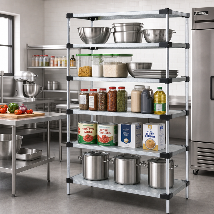 Product image #2 for Quantum 60" W x 18" D x 54" H Solid Shelving Starter Kit with 5 Shelves