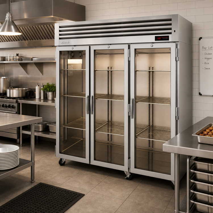 Product image #2 for Turbo Air PRO Series 3-Section Reach-In Heated Holding Cabinet with Glass Doors, 73.9 Cu. Ft.