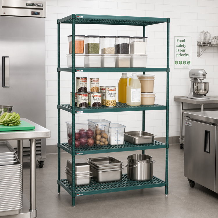 Product image #2 for Super Erecta Pro 4-Shelf Stationary Polymer Shelving Unit, 36 x 24 x 74-5/8 Inches, Green