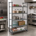Thumbnail image #2 for Cambro Camshelving Basics Plus 5-Tier Stationary Louvered Starter Shelving Unit, 21-Inch x 60-Inch x 72-Inch, Brushed Graphite