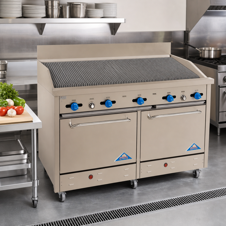 Product image #2 for Comstock-Castle 60-Inch Gas Char-Broiler Range with Two Standard Ovens