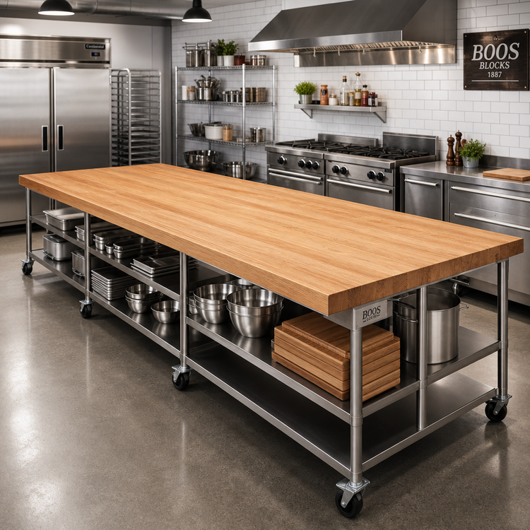 Product image #2 for John Boos Appalachian Red Oak Edge Grain Island Countertop, 144 in. W x 42 in. D x 1-1/2 in. Thick, Penetrating Oil Finish